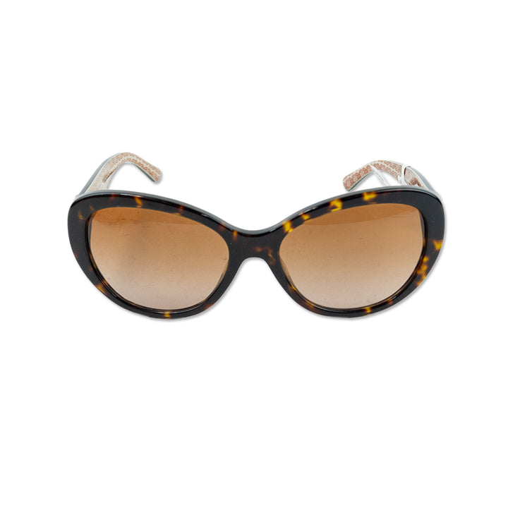 Tory Burch Tortoise Shell Oval Frame Sunglasses