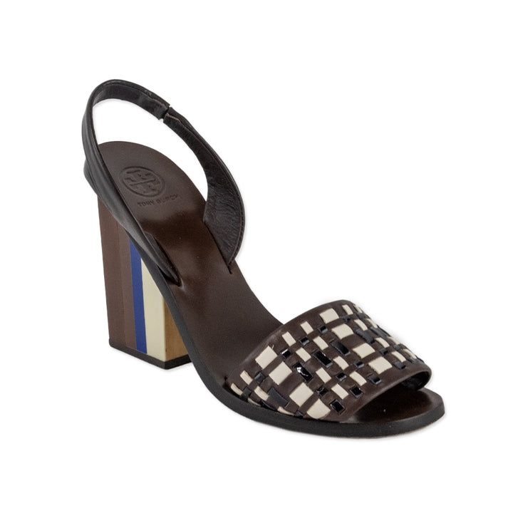 Tory Burch Color Block Wood Heeled Sandals