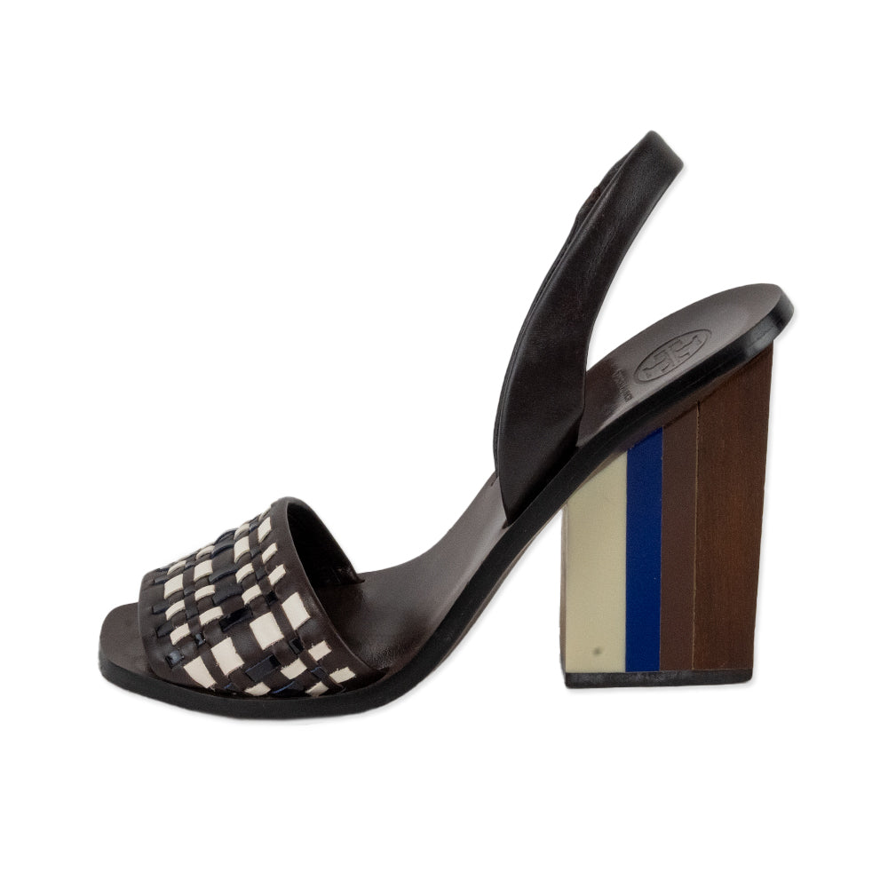 Tory Burch Color Block Wood Heeled Sandals