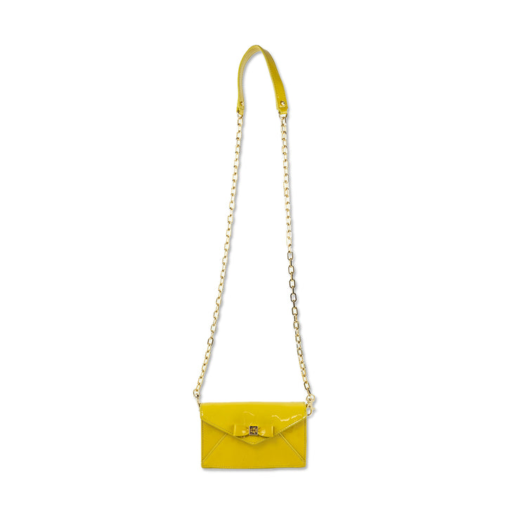 Tory Burch Mustard Yellow Patent Leather Crossbody Bag