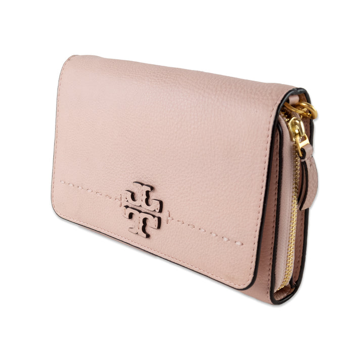 Tory Burch Pink Leather Logo Crossbody