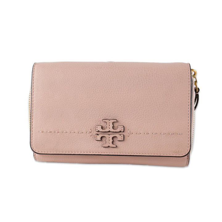 Tory Burch Pink Leather Logo Crossbody