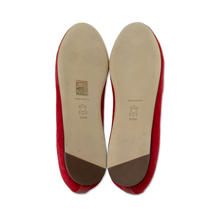 Tory Burch Red Suede Loafers