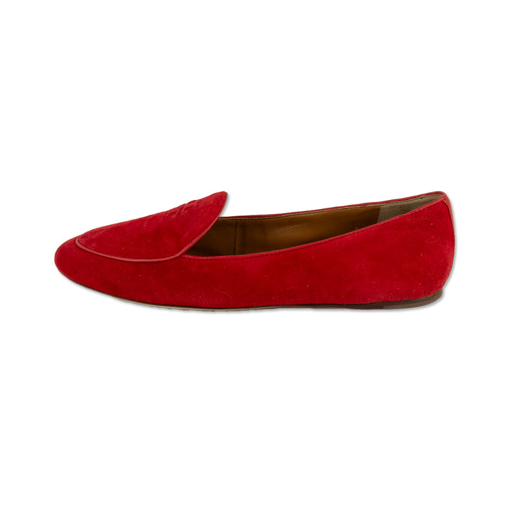 Tory Burch Red Suede Loafers