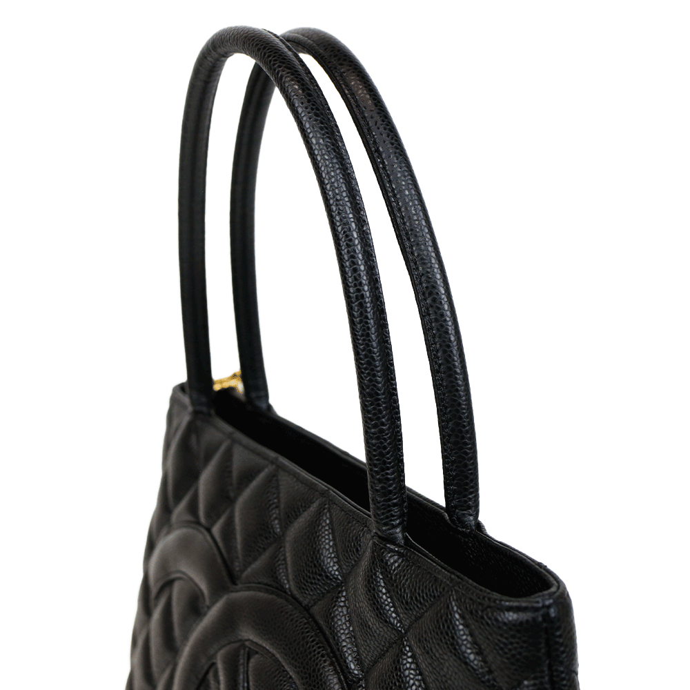 Chanel Black Caviar Medallion Tote