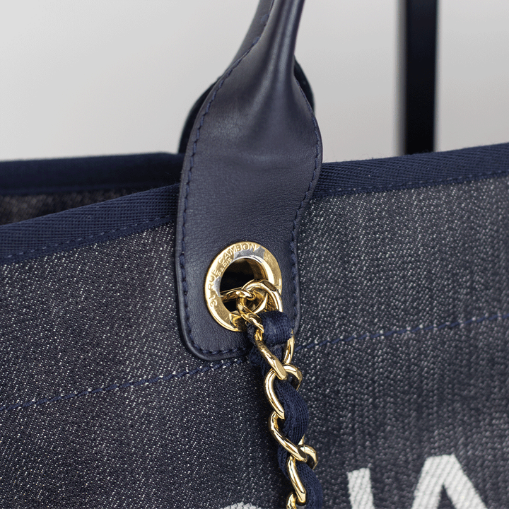 Chanel Large Deauville Denim Shopping Tote