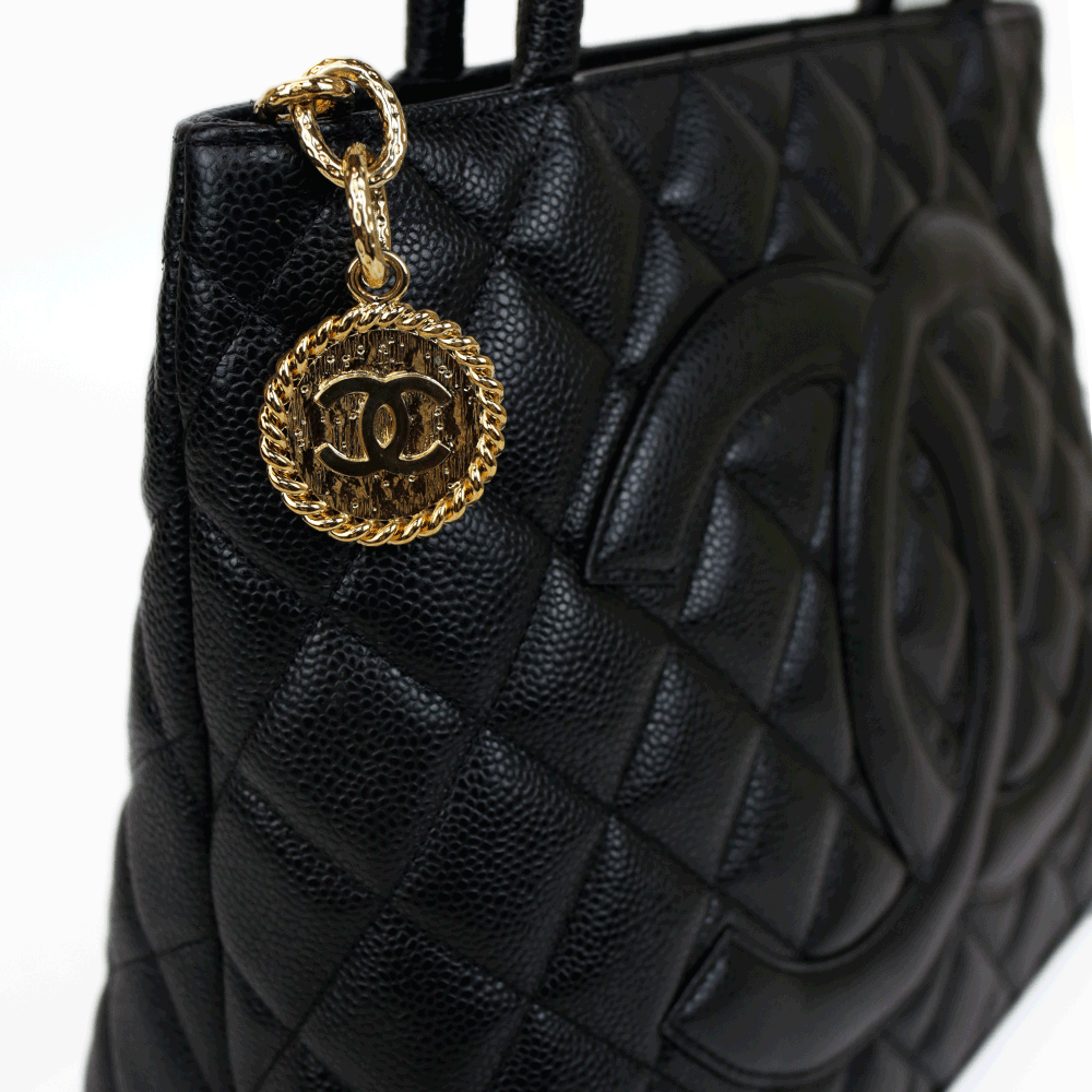 Chanel Black Caviar Medallion Tote