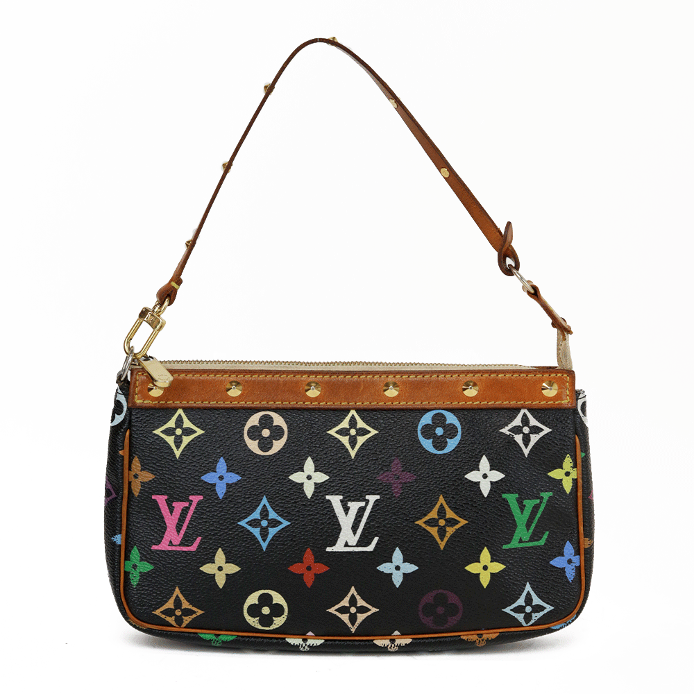 Louis Vuitton Takashi Murakami Black 
Multicolor Monogram Pochette