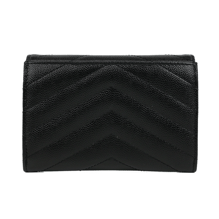 Saint Laurent Black Cassandre Matelassé Small Wallet