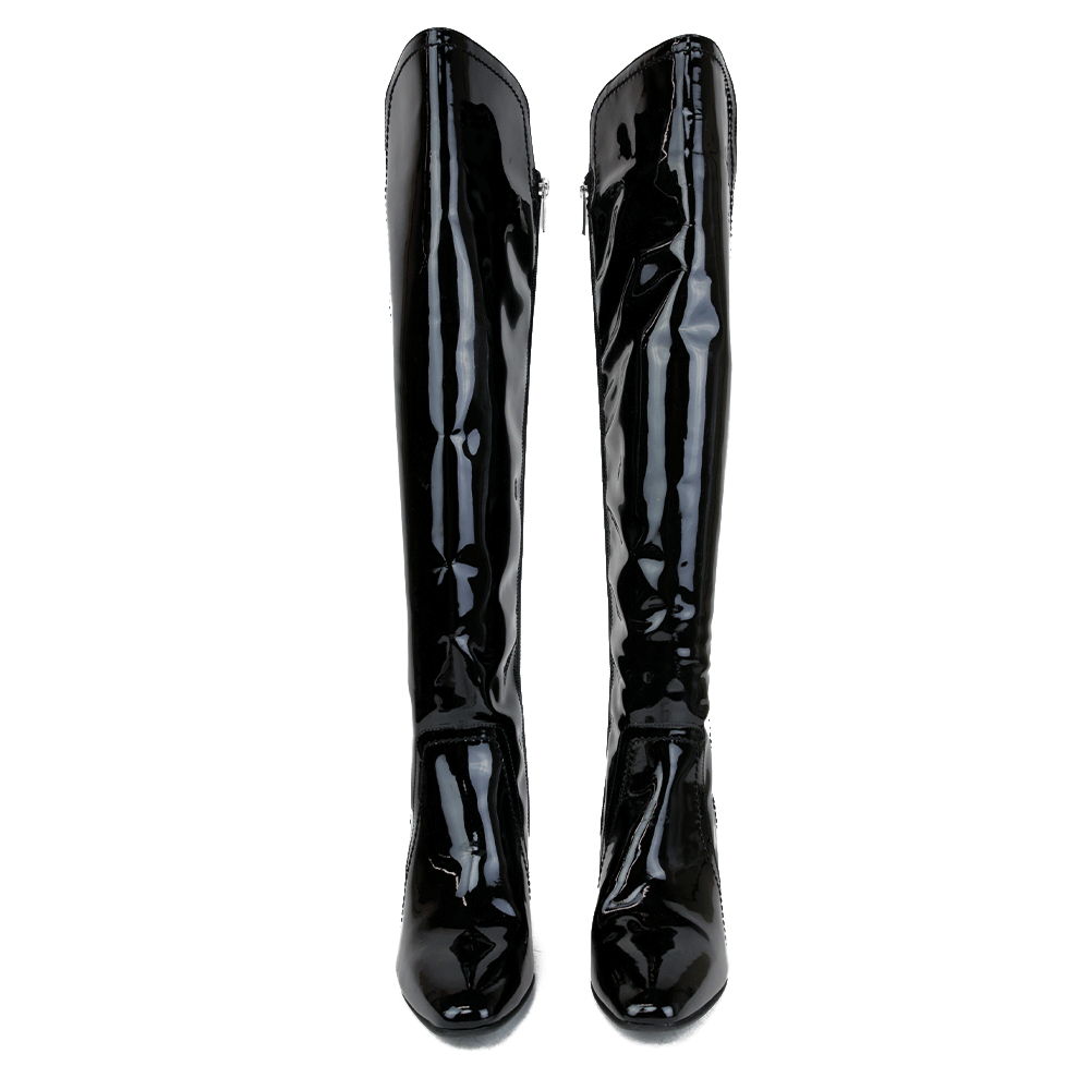 Aquatalia Black Patent Leather Over the Knee Boots