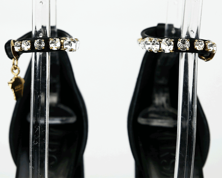 Versace Medusa Aevitas Black Satin Platform Pumps