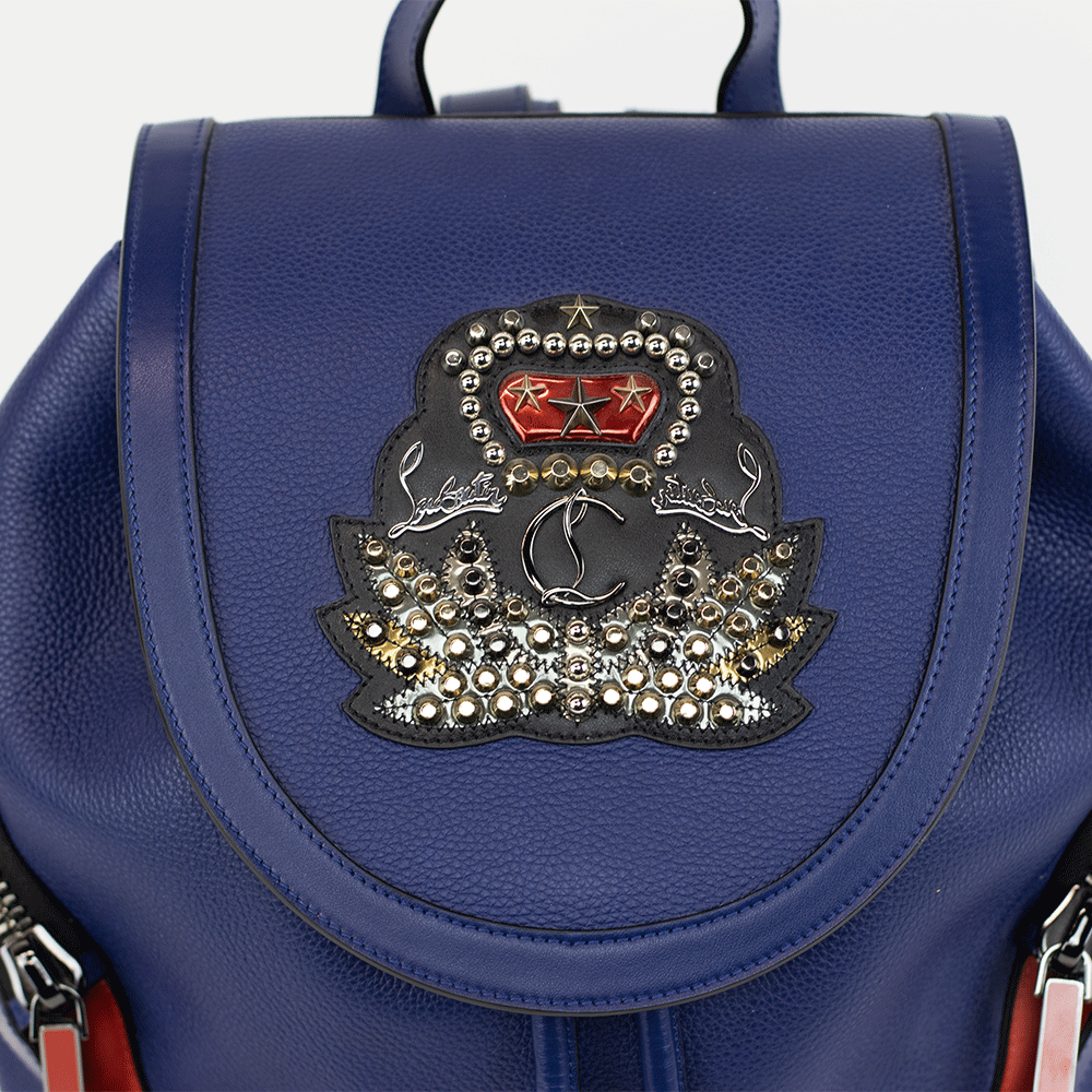 Christian Louboutin Explorafunk Navy Leather Backpack