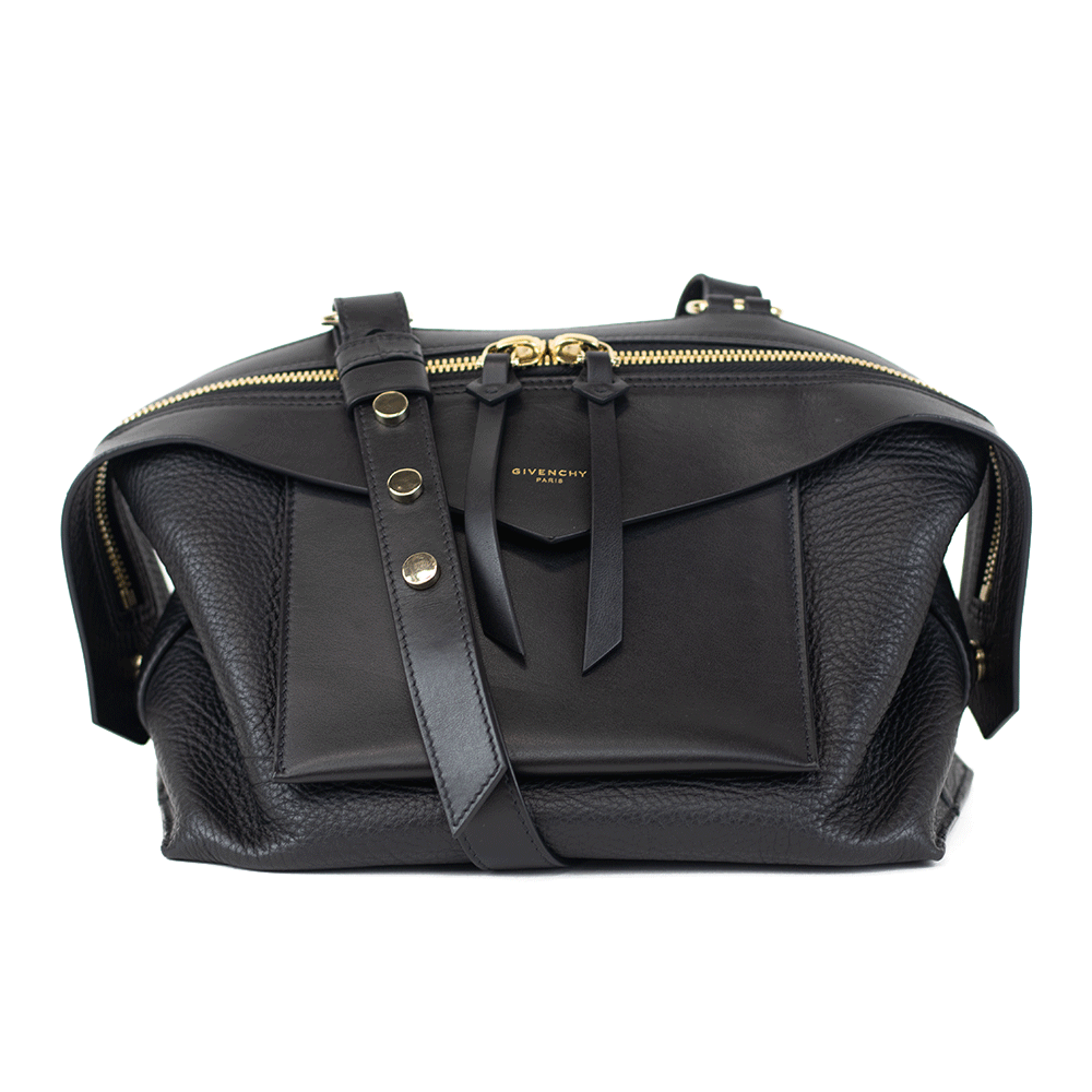 Givenchy Sway Small Black Leather Shoulder Bag