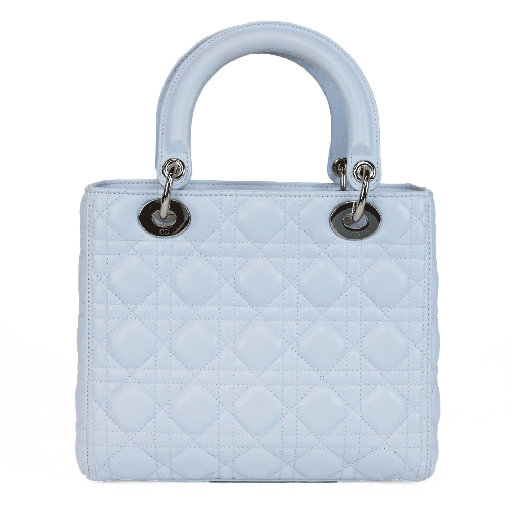 Christian Dior Powder Blue Medium Lady Dior with Crystal Strap