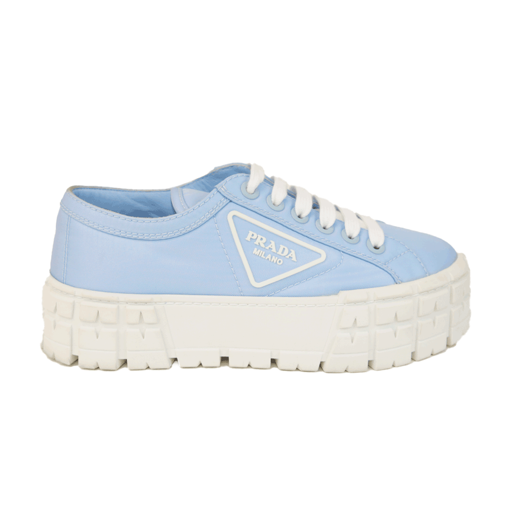 Prada Baby Blue Double Wheel Nylon Gabardine Platform Sneakers