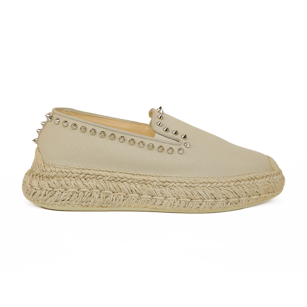 Christian Louboutin Espaboat Beige Canvas Espadrille Flats