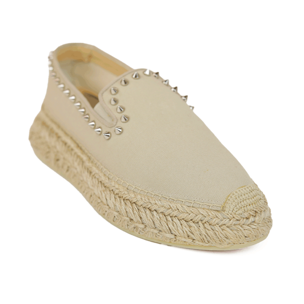 Christian Louboutin Espaboat Beige Canvas Espadrille Flats