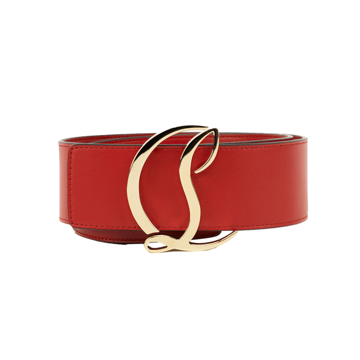 Christian Louboutin Loubiantic Logo Red Leather Belt