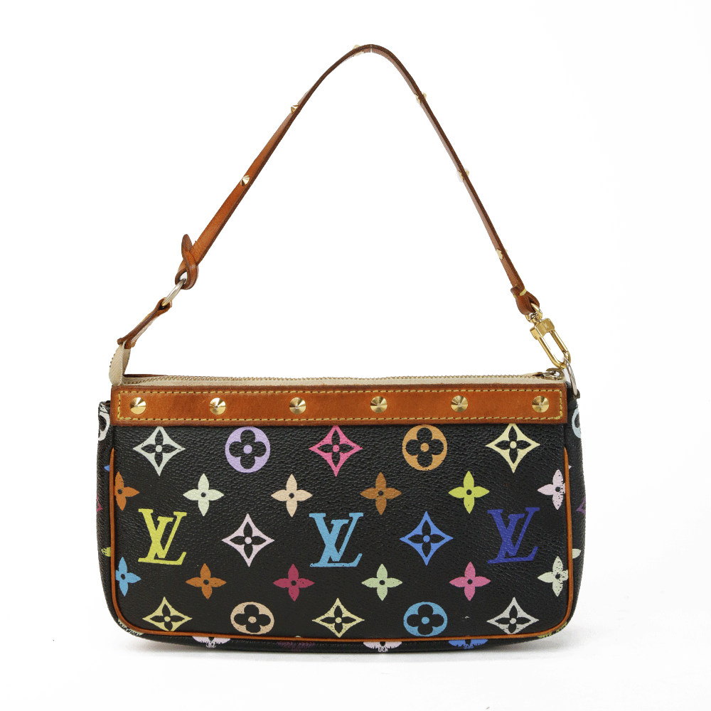 Louis Vuitton Takashi Murakami Black 
Multicolor Monogram Pochette