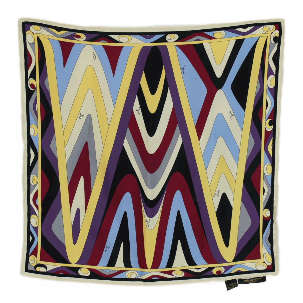 Emilio Pucci Multicolor Printed Small Silk Scarf