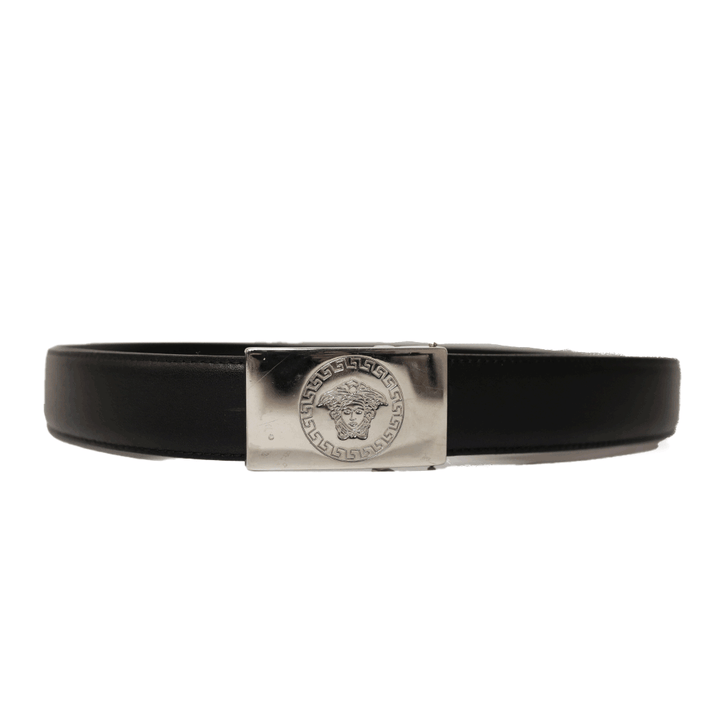 Gianni Versace Black Leather Vintage Belt