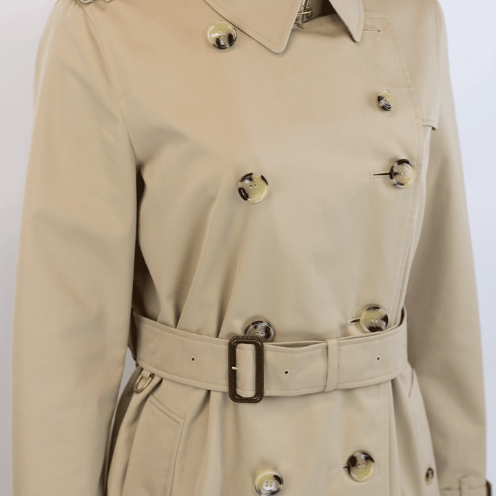 Burberry The Kensington Beige Cotton Trench Coat