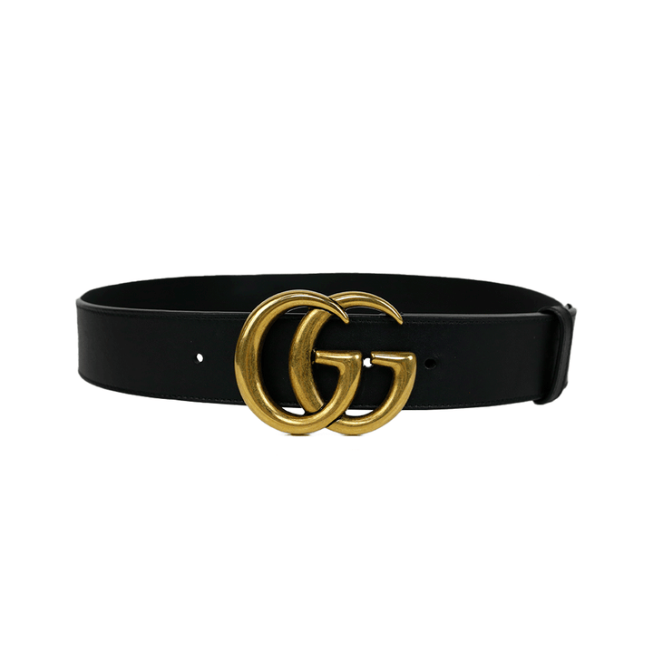 Gucci Black Leather GG Marmont Belt