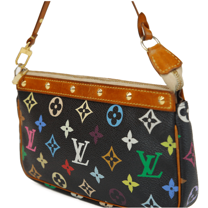 Louis Vuitton Takashi Murakami Black 
Multicolor Monogram Pochette