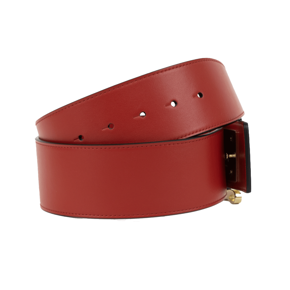 Christian Louboutin Loubiantic Logo Red Leather Belt