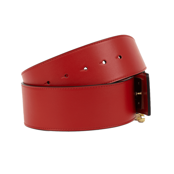 Christian Louboutin Loubiantic Logo Red Leather Belt