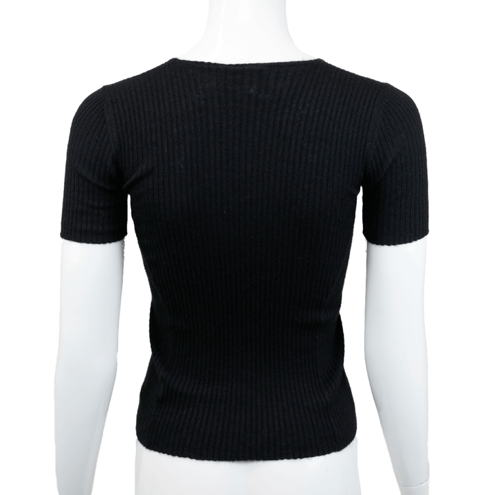 Chanel Black Vintage Interlocking CC Cashmere Blend Sweater