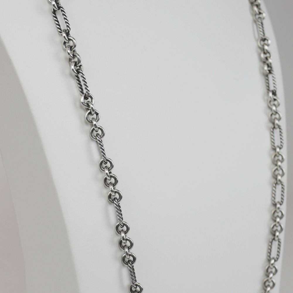 David Yurman Sterling Silver Figaro Chain Toggle Necklace