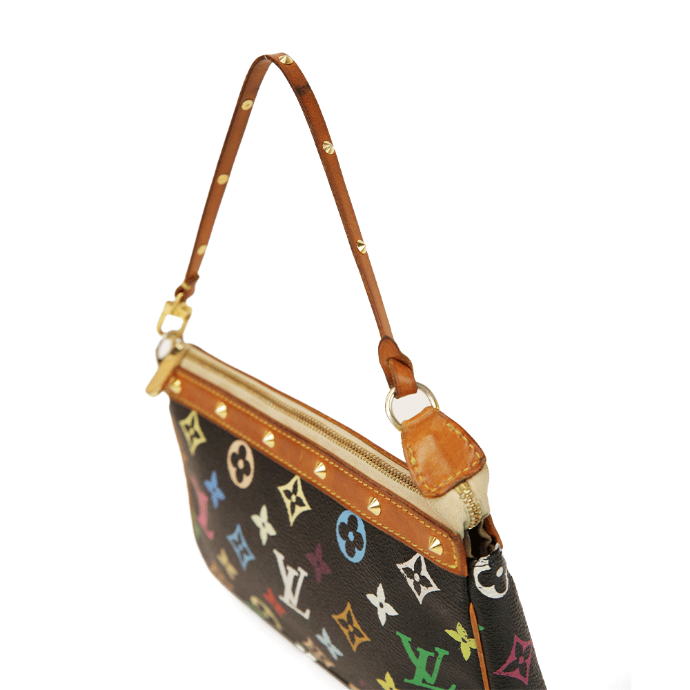 Louis Vuitton Takashi Murakami Black 
Multicolor Monogram Pochette