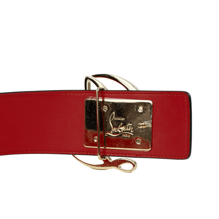 Christian Louboutin Loubiantic Logo Red Leather Belt