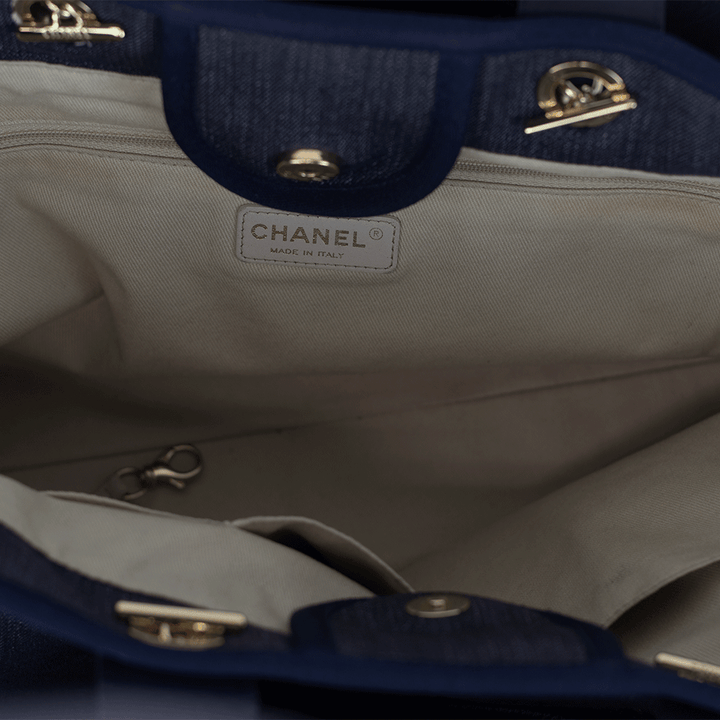 Chanel Large Deauville Denim Shopping Tote