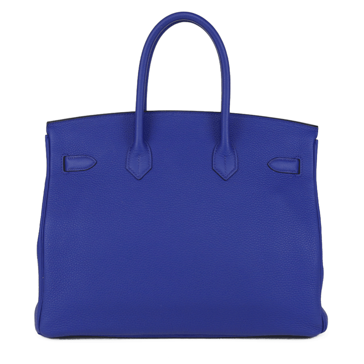 Hermès Blue Clemence Leather Birkin 35