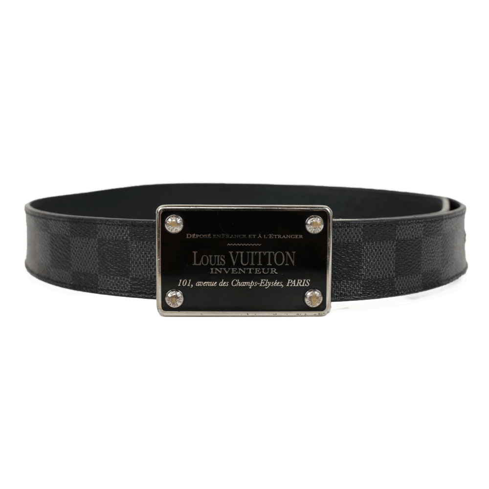 Louis Vuitton Black Damier Graphite Belt