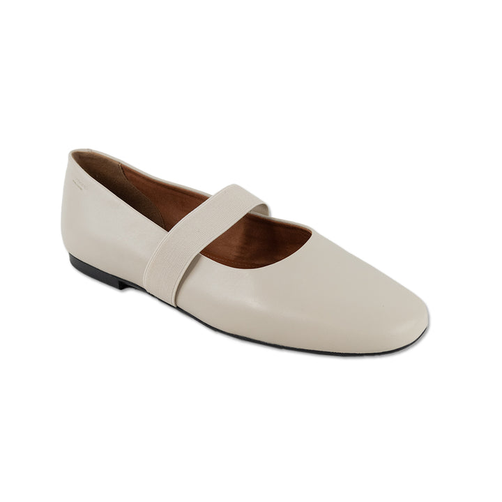 Vagabond Cream Leather Jolin Square Toe Ballet Flats