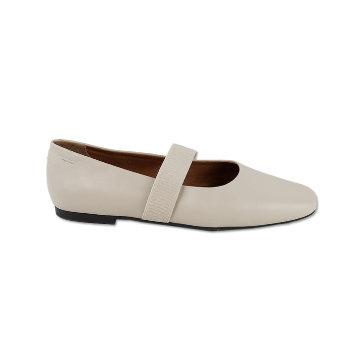 Vagabond Cream Leather Jolin Square Toe Ballet Flats