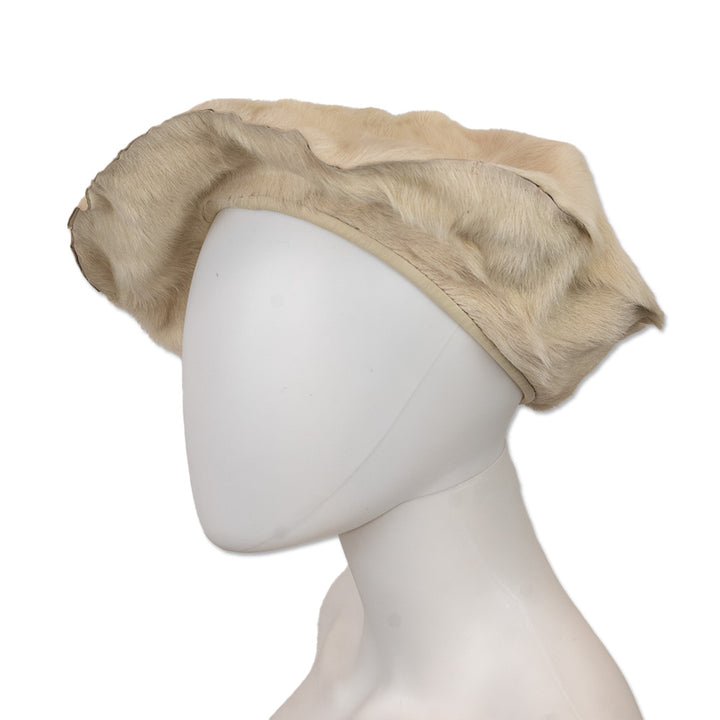 Valentino Cream Fur Bonnet