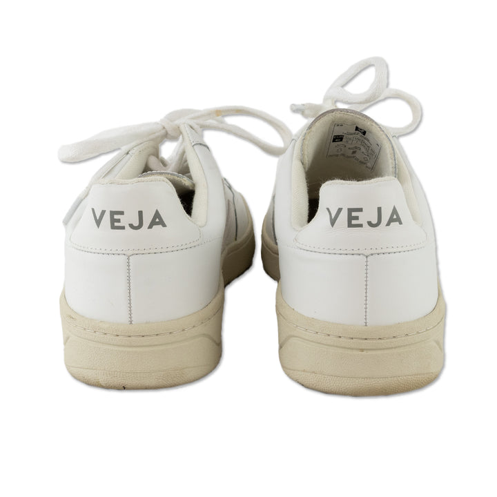 Veja V-12 White Leather Low-Top Sneakers