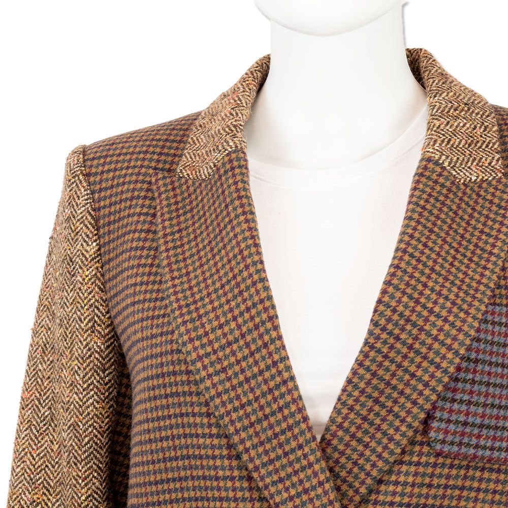 Veronica Beard Patchwork Tweed Double-Breasted Blazer