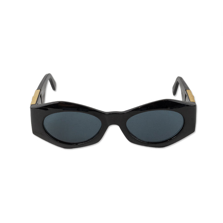 Versace Black and Gold Hexagonal Sunglasses