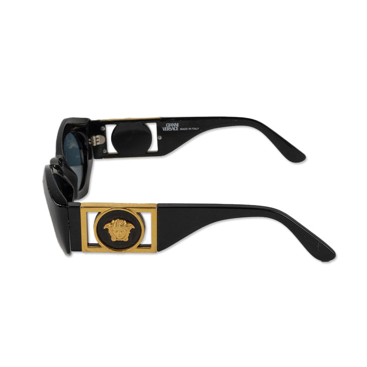 Versace Black and Gold Hexagonal Sunglasses