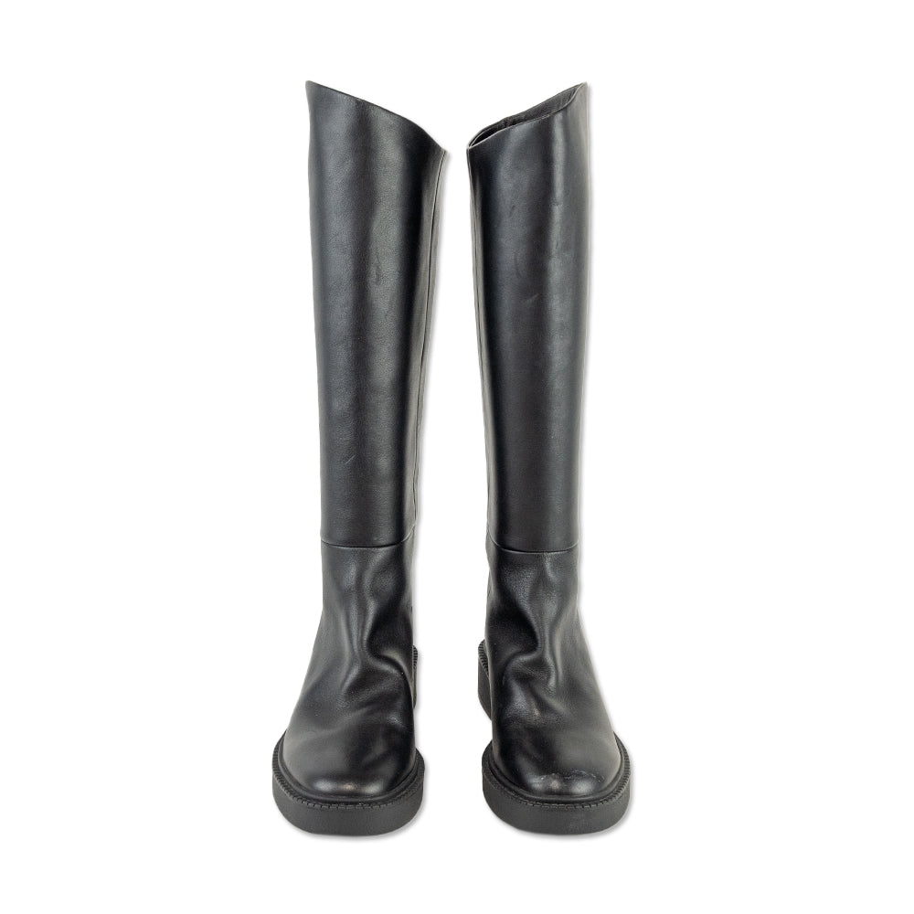 Vince Kady Black Leather Riding Boots