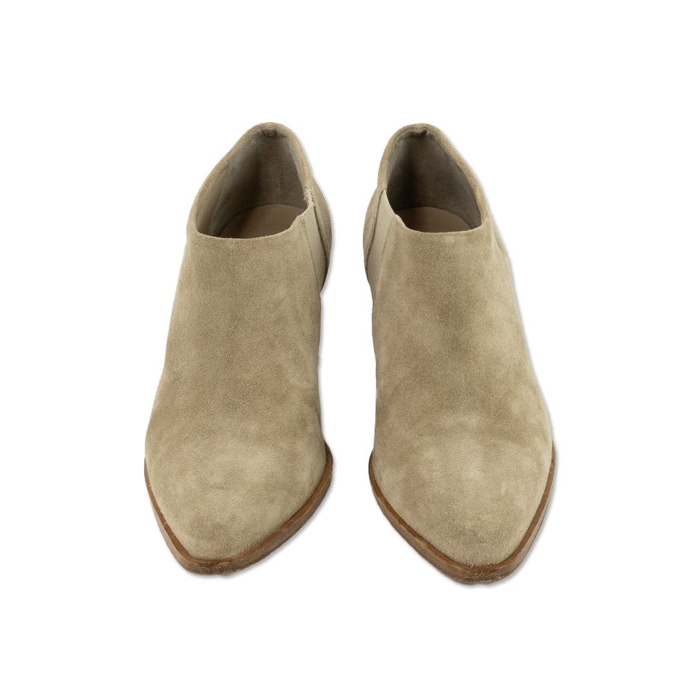 Vince Suede Pointed Toe Gray Chelsea Booties