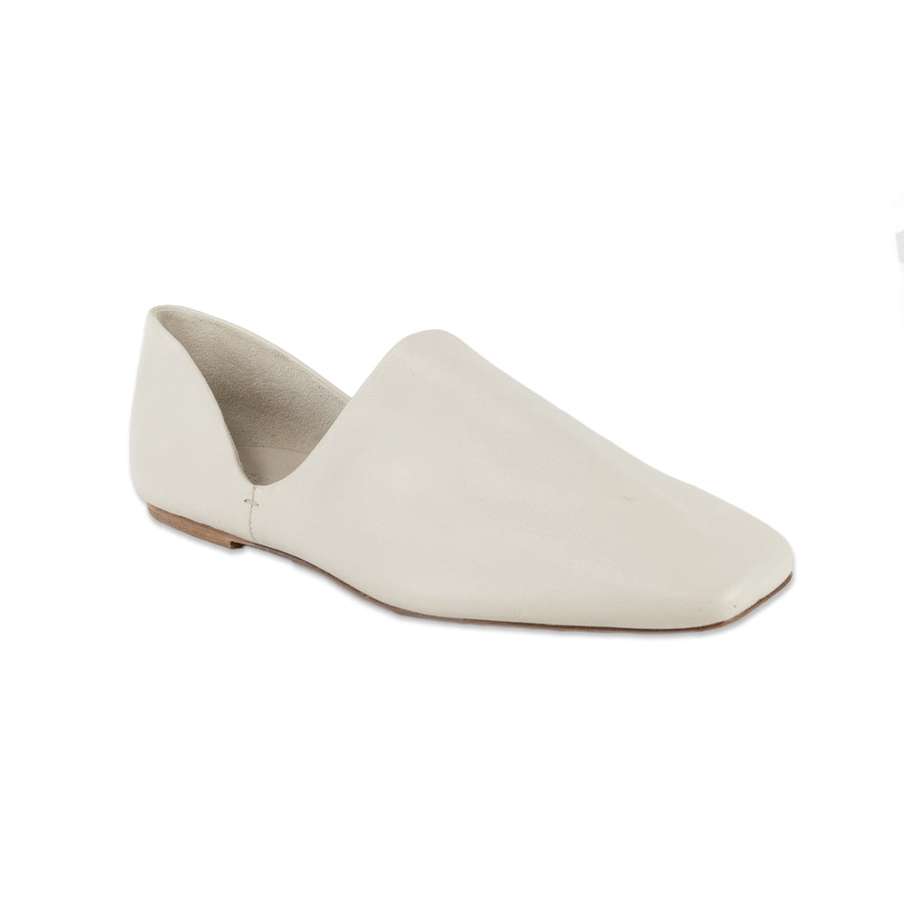 Vince White Leather Slip on Flats