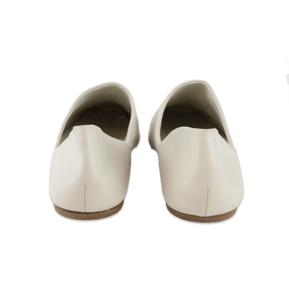 Vince White Leather Slip on Flats