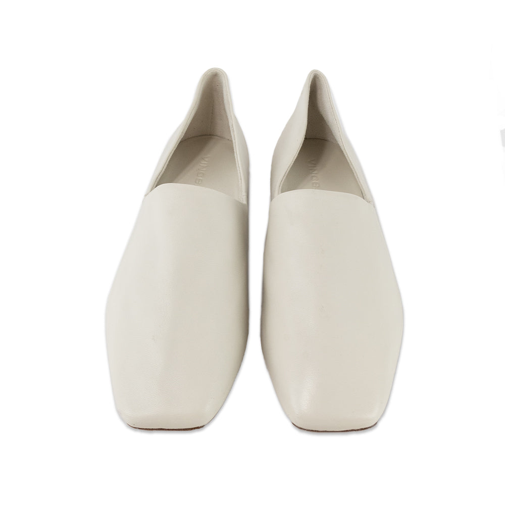 Vince White Leather Slip on Flats