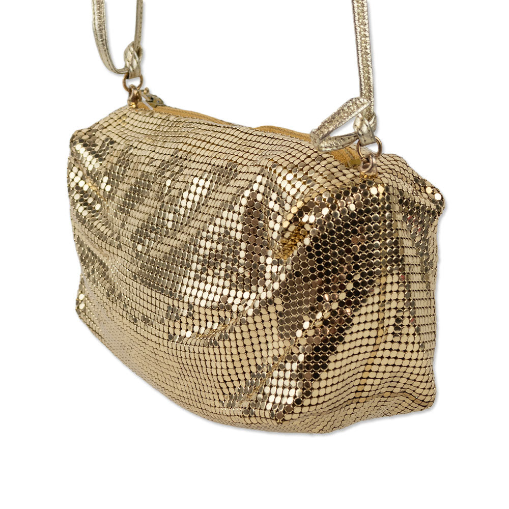 Whitting 
Davis Gold Metal Mesh Crossbody